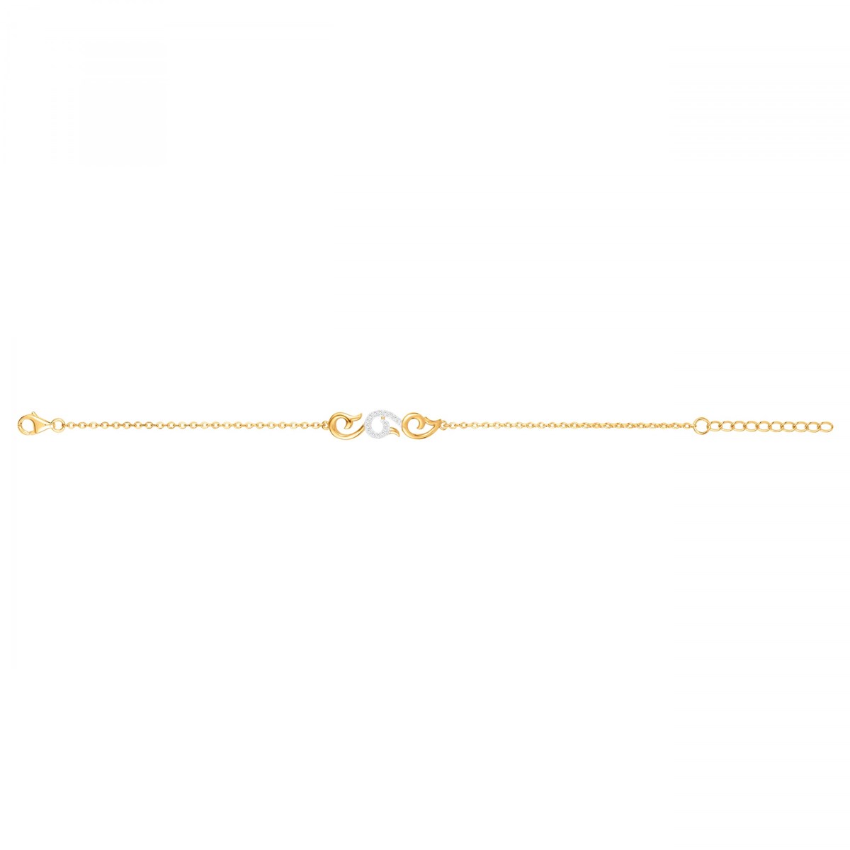 Bracelet souple en Plaqué Or avec oxyde de zirconium blanc