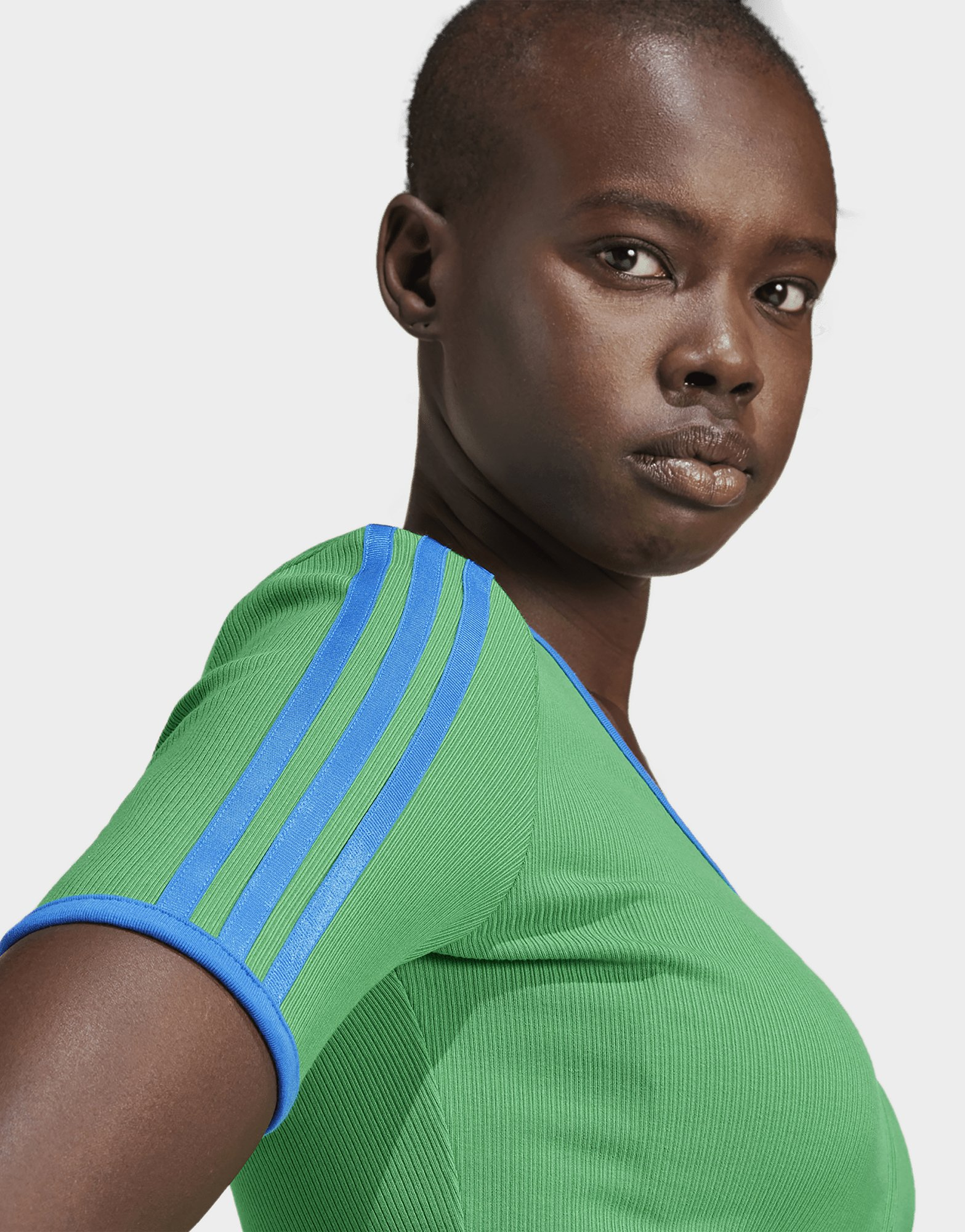 adidas Originals Haut zip intégral manches courtes côtelé adidas Originals