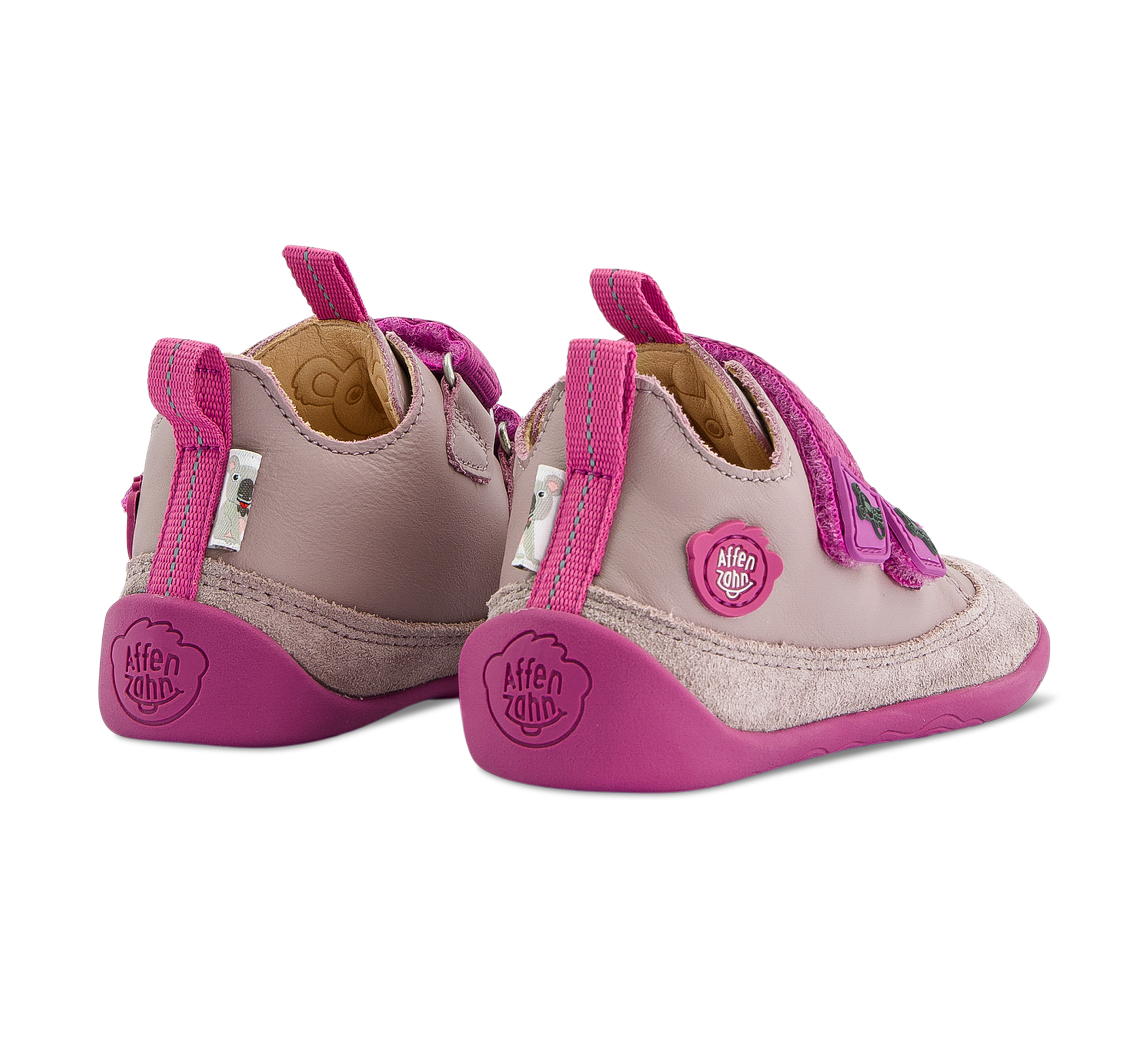 Affenzahn Leder Buddy - Klettschuhe grau