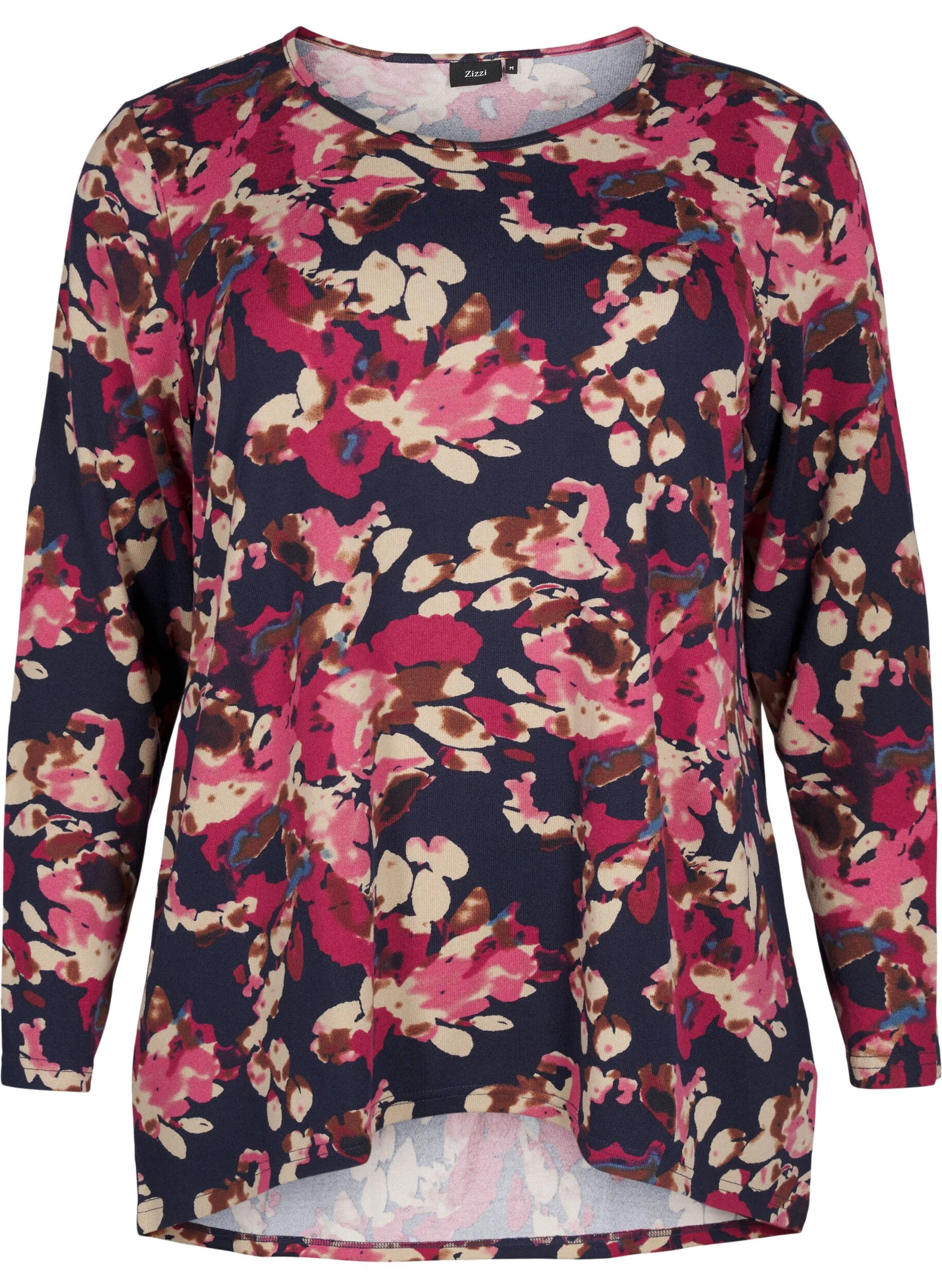 Blomstret bluse med lange ærmer