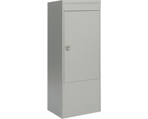 MEFA pakketbrievenbus, gepoedercoat staal, BxHxD 410/1025/325 mm, Mana 482, wit aluminium RAL 9006, toegang aan de voorzijde