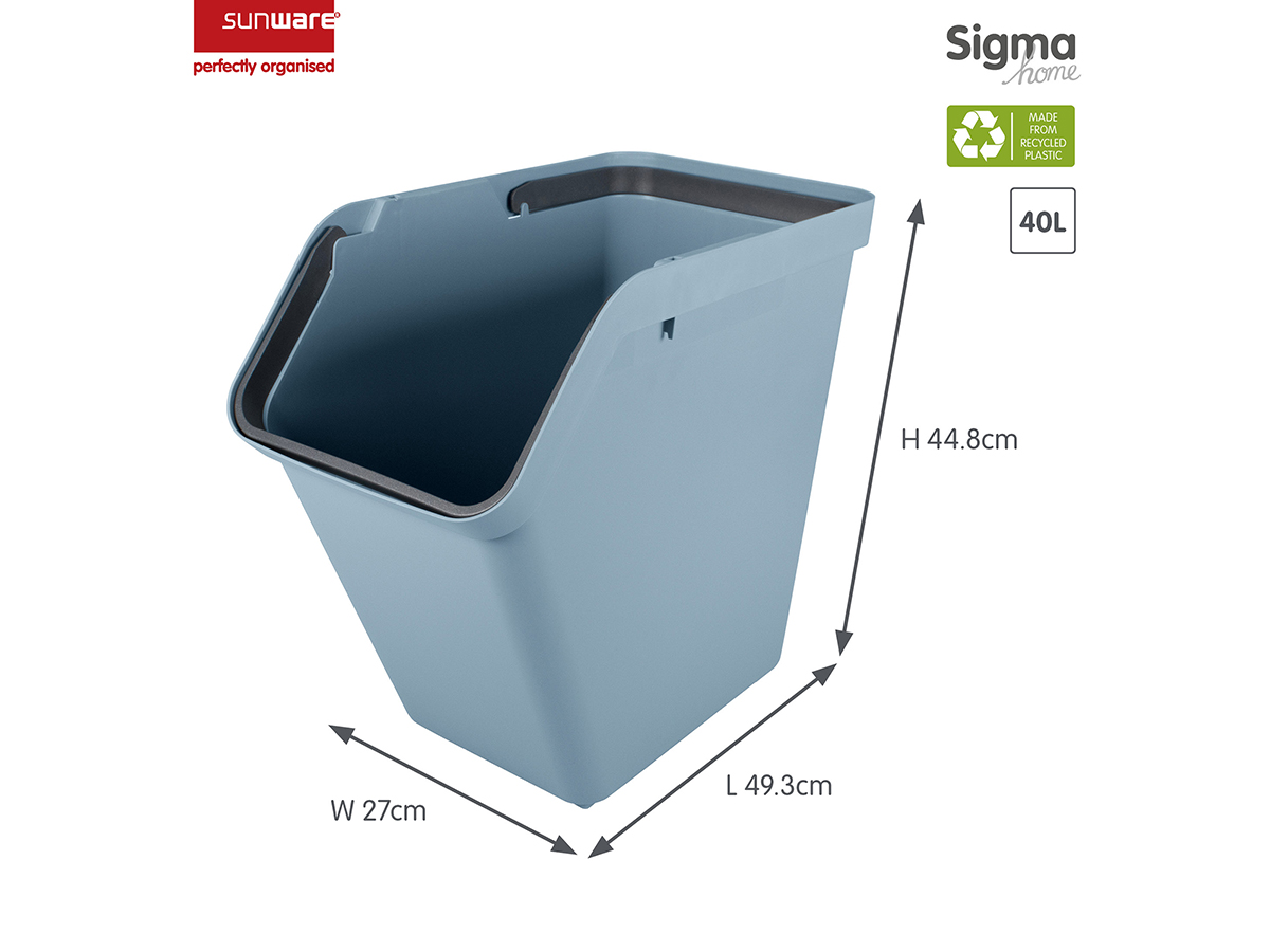 Sunware Sigma home 40 liter sorteer unit met deksel - Blue