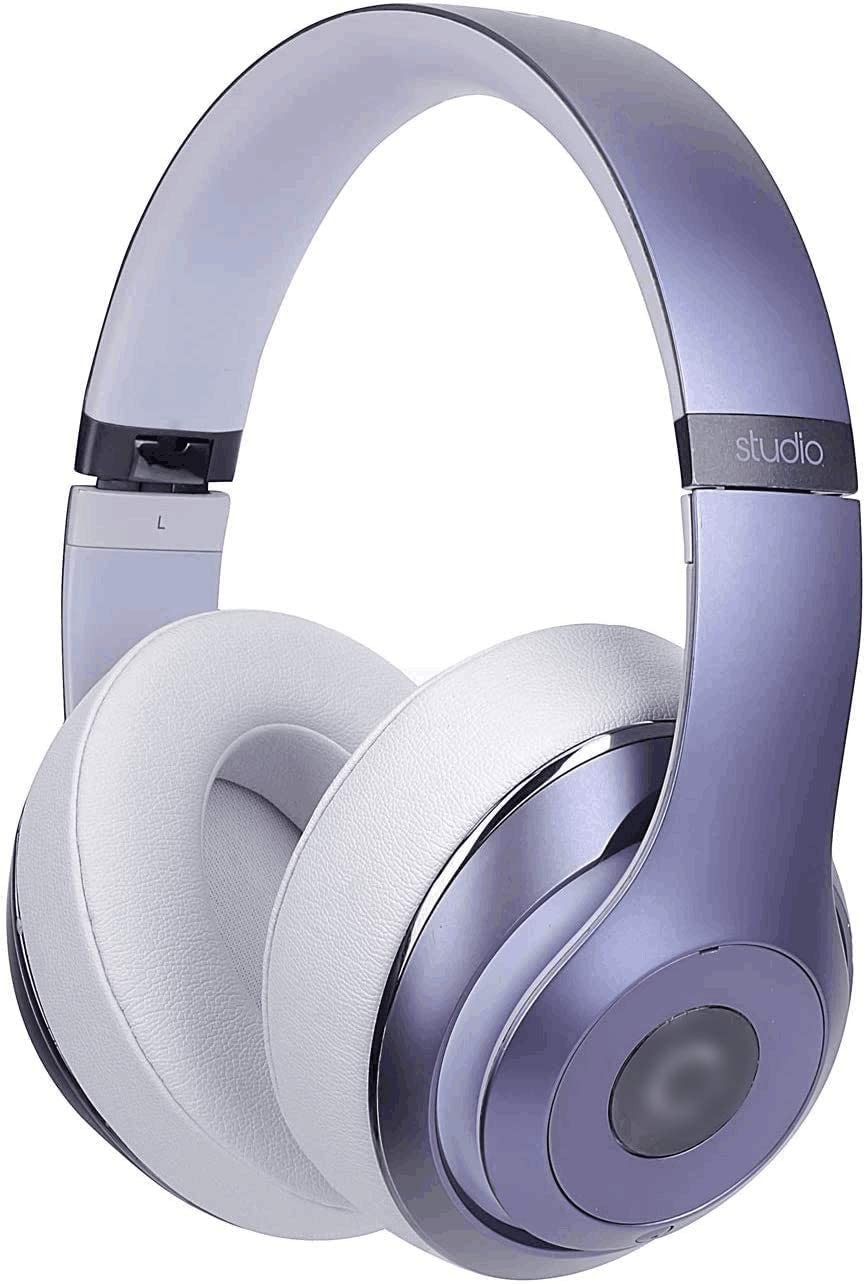 (2er Set) Beats Studio 3 / Studio 2 Kopfhörer Leder Ersatz Ohr Polster Kissen - Weiss