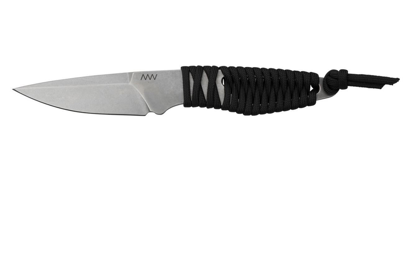 ANV Knives P100 Sleipner, Grey Paracord, P100-003, Black Kydex Sheath, nekmes
