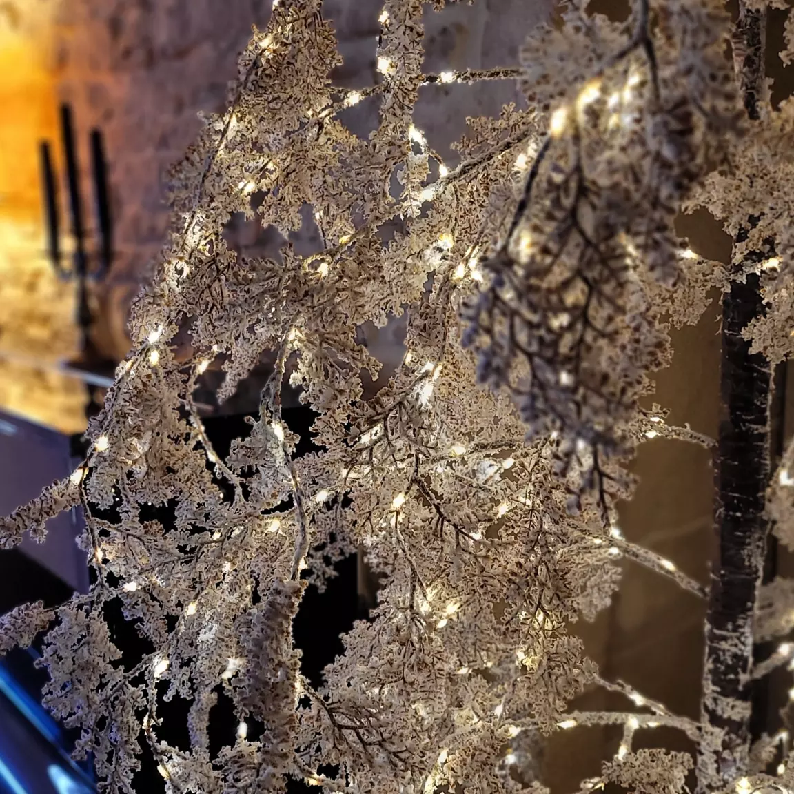 Arbre lumineux 600 LED (H200 cm) Saule pleureur Fleur Blanc