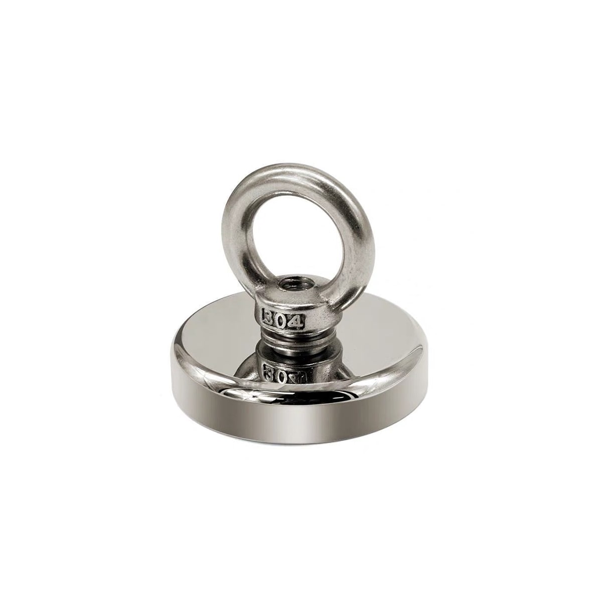 Superkraftig neodymmagnet / fiskemagnet Sølv 42 mm