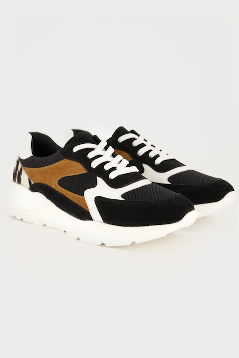Leder-Sneaker, Colormix, Fersen-Print, Weite H