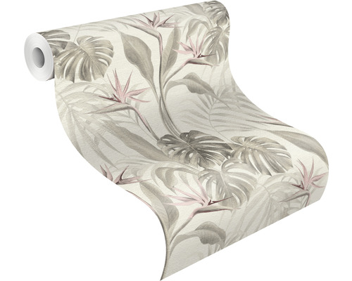 Vliesbehang 811100 Selection Home Collection Strelitzie grijs