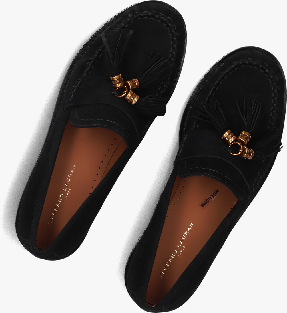 zwarte stefano lauran loafers pe2013