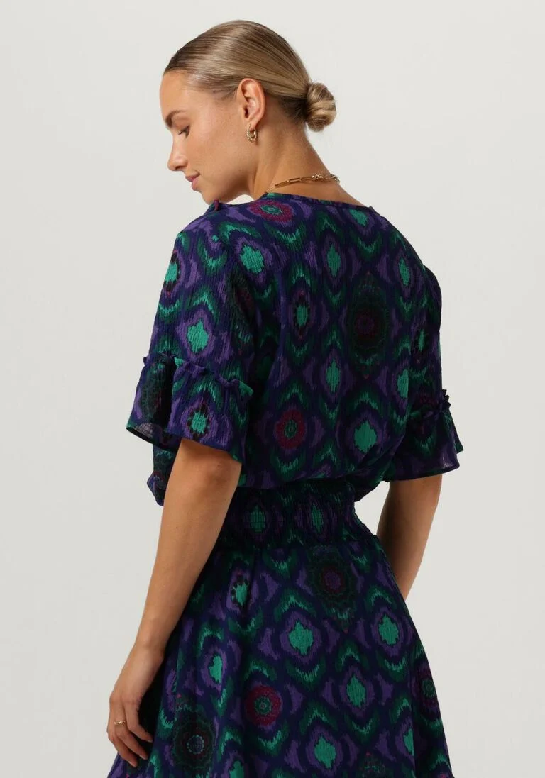 ALIX THE LABEL paarse alix the label top ladies woven ikat ruffle top