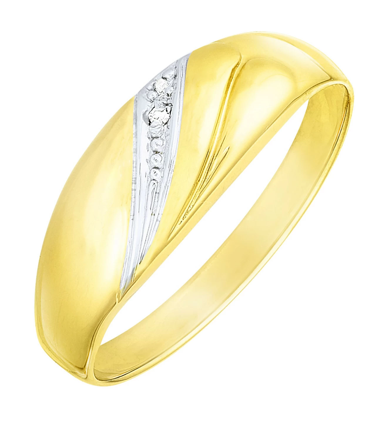 Eleganter Damenring in Bicolor mit Diamant