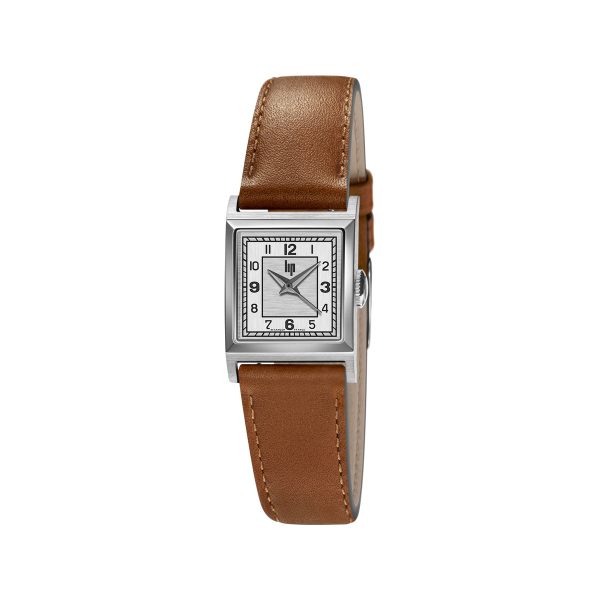 Montre LIP Churchill femme acier bracelet cuir marron