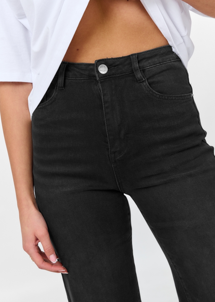 Straight leg stretch jeans zwart