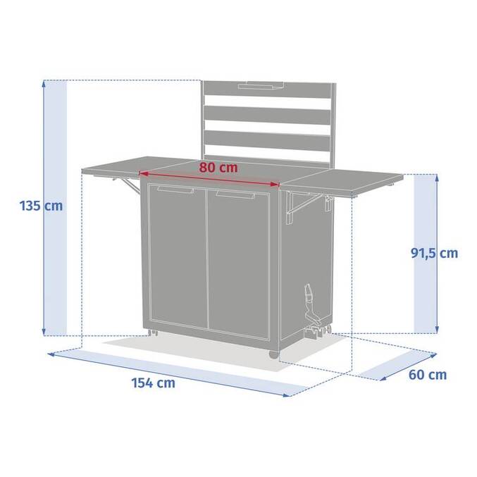 Chariot de jardin pour plancha OXYANA Graphite