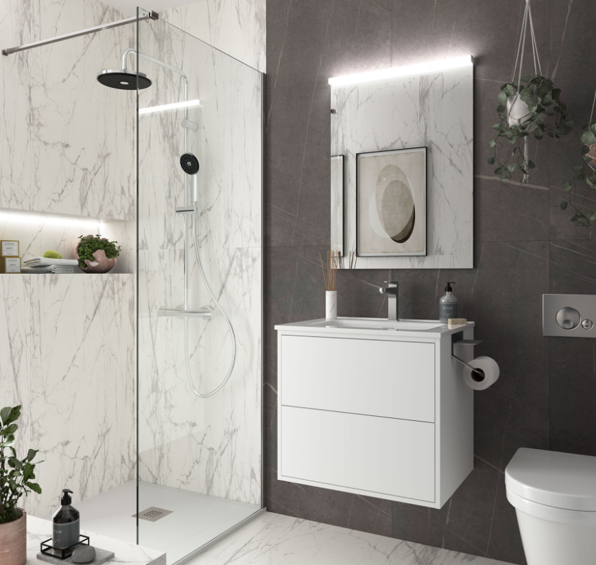 Muebles Ideal badmeubel 60cm met wastafel en spiegel wit mat