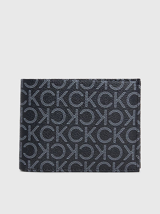 Carteira porta-moedas com bloqueio RFID e logotipo.
