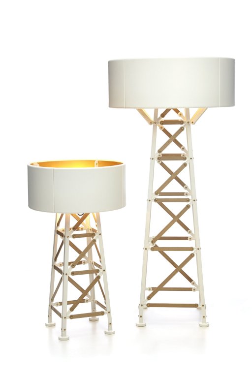 Moooi Construction vloerlamp medium wit hout