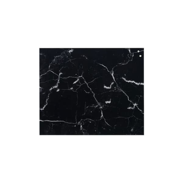 Magnetisk NAGA stænkplade 60x50 cm - glas med metal bagplade - sort marmor