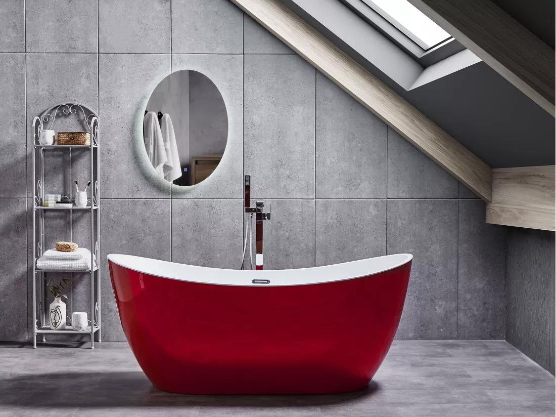 Baignoire îlot 170 x 77 cm rouge ANTIGUA