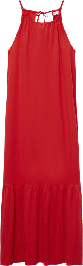 MANGO Long cotton dress Red