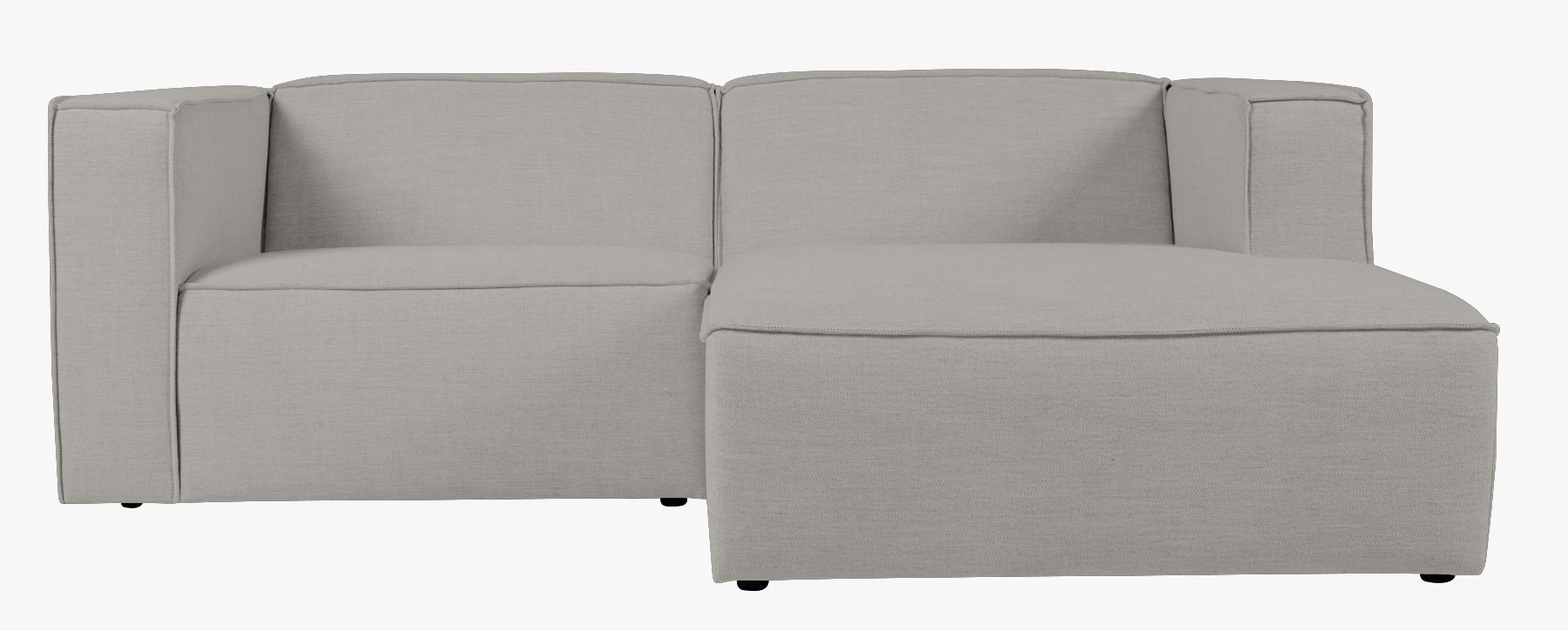 2 deler m/sjeselong høyre grå - 224x154x73 cm