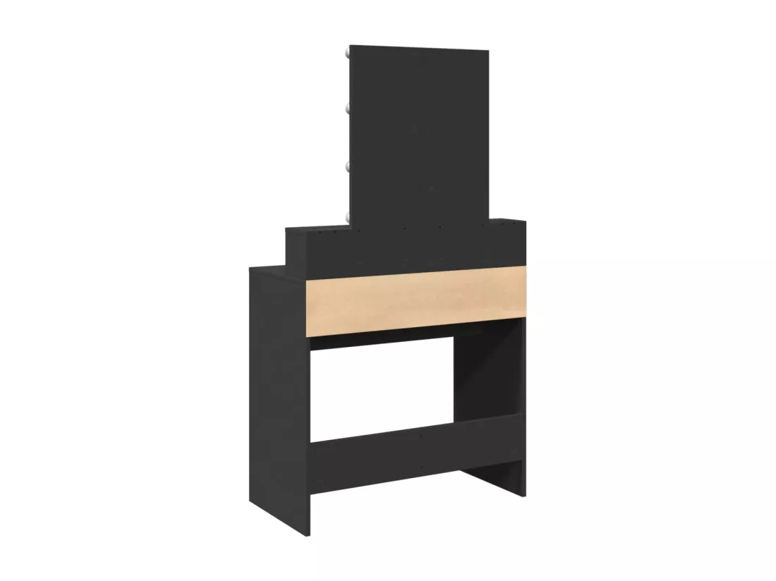 Coiffeuse avec LED noir 80x41x144,5 cm