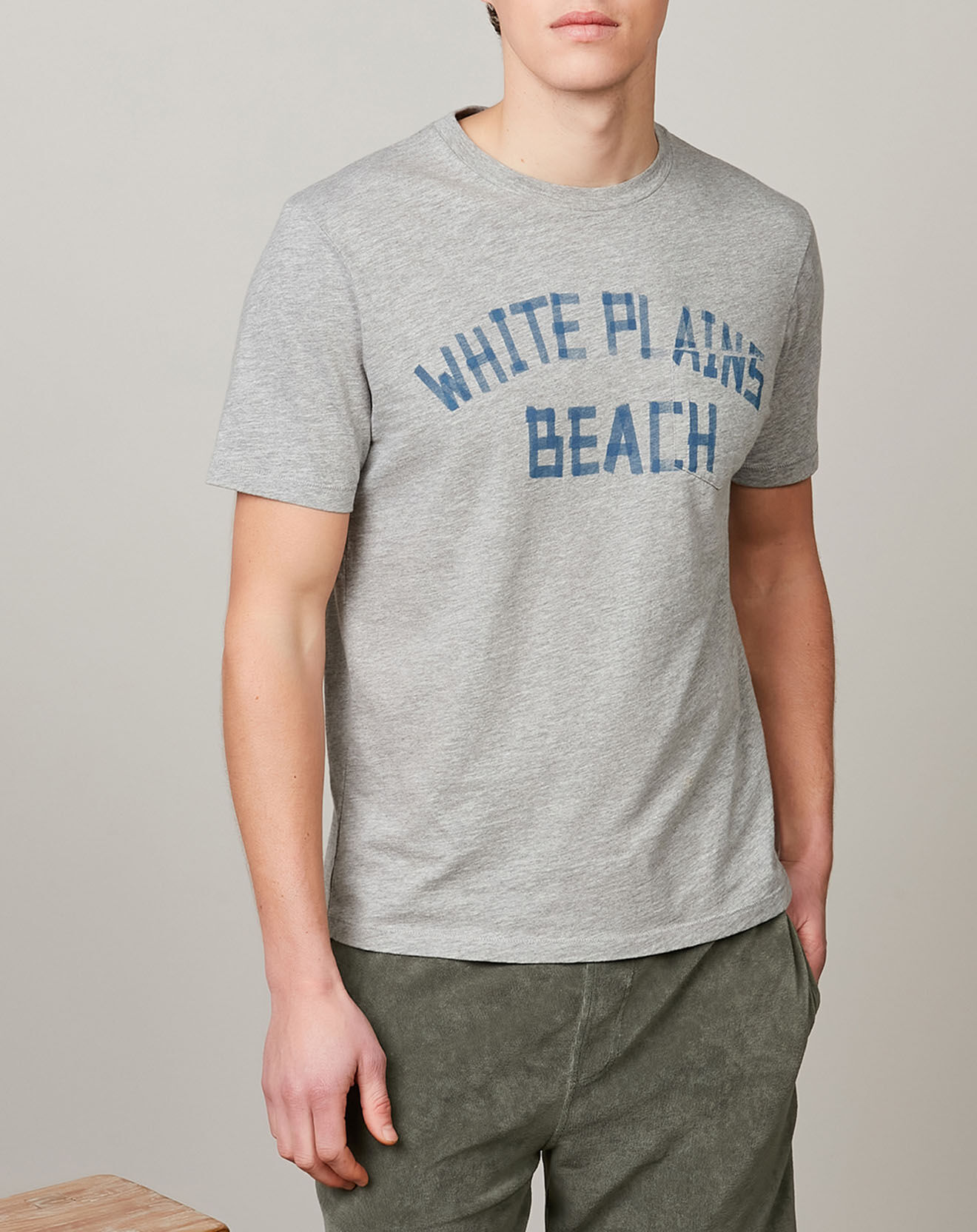 Hartford T-Shirt Pocket Crew White Plains gris