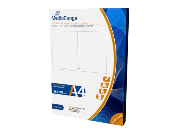 MediaRange - CD-omslag og -innlegg - matt hvit (en pakke 50)