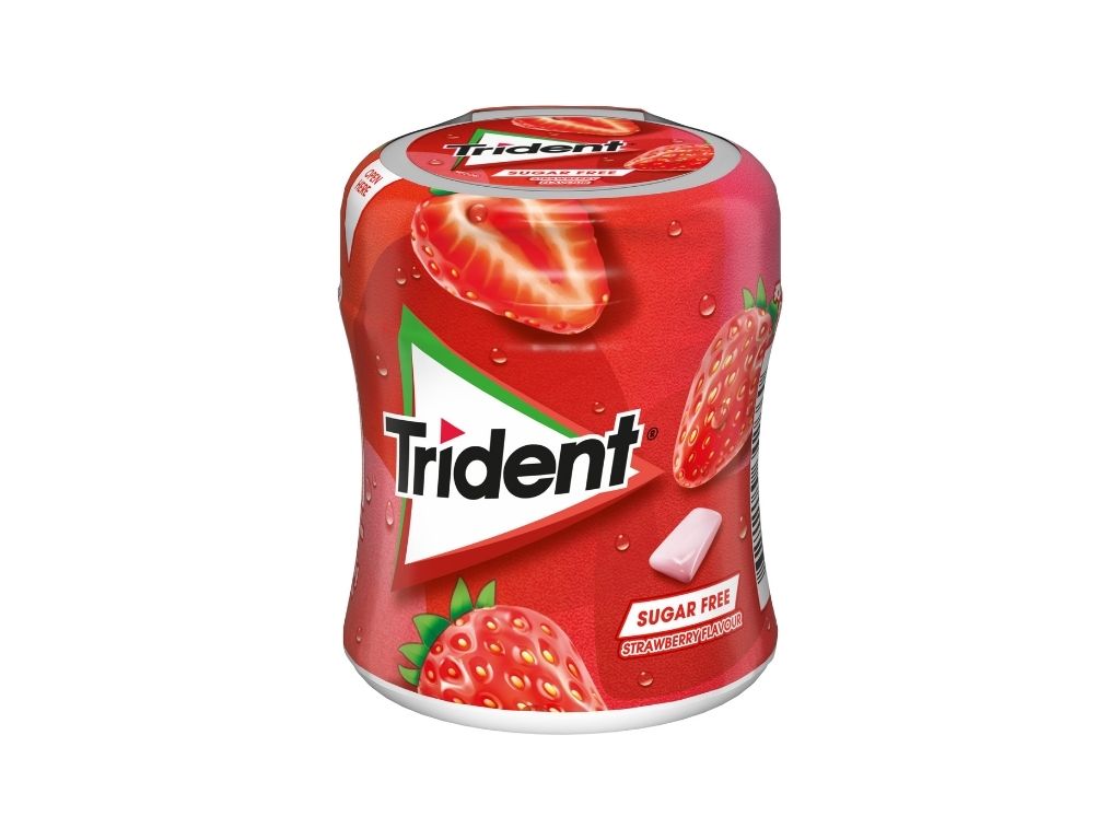 PASTILHAS TRIDENT ELÁSTICAS BOTTLE MORANGO 82.6G