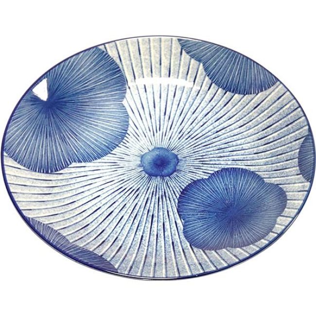 Oriental Ronde Bord Blauw Bloem Strepen Ø23cm