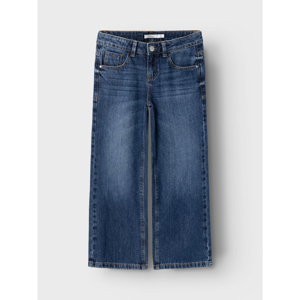 Køb Name It Dark Blue Denim Rose Wide Jeans Noos
