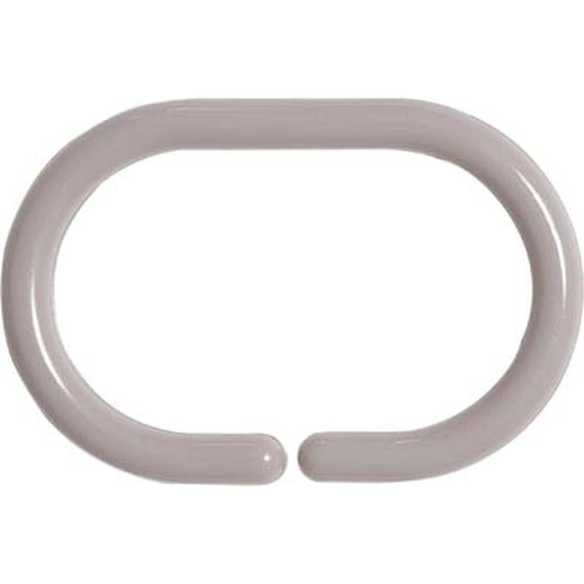 SET DE 12 ANNEAUX DE DOUCHE PS  TAUPE