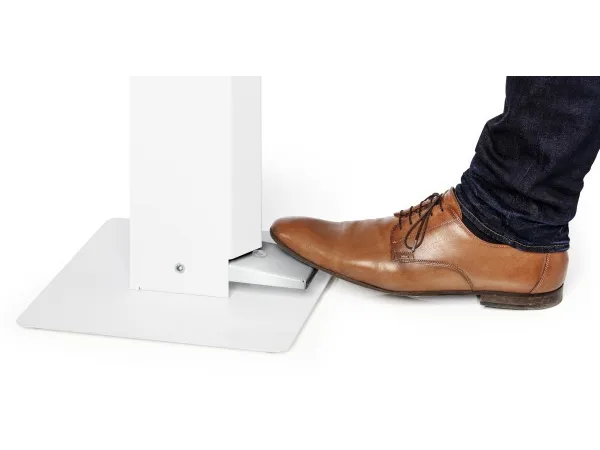 DURABLE desinfektionsmiddeldispenser med fodpedalfod, hvid