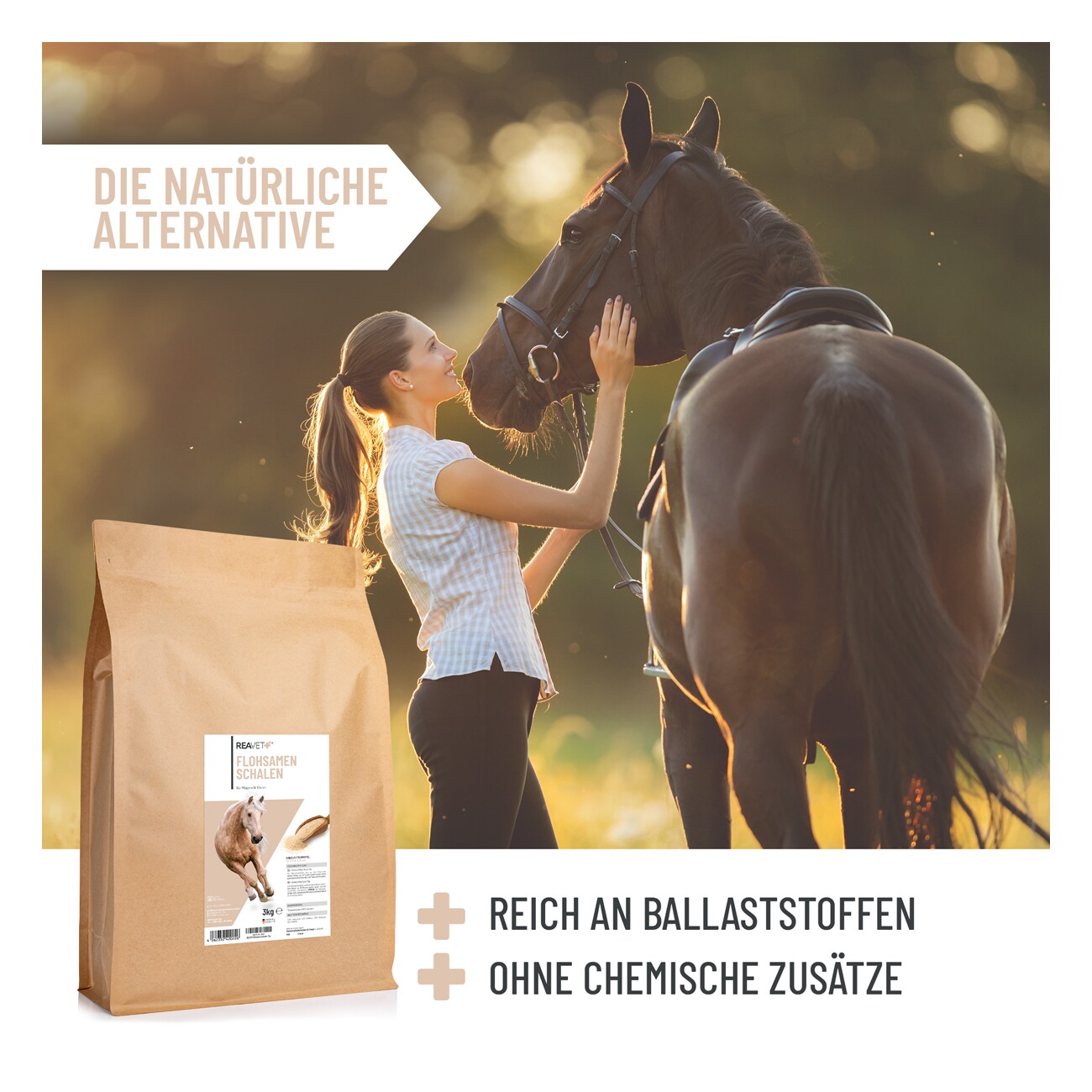 REAVET Flohsamenschalen für Pferde 3kg