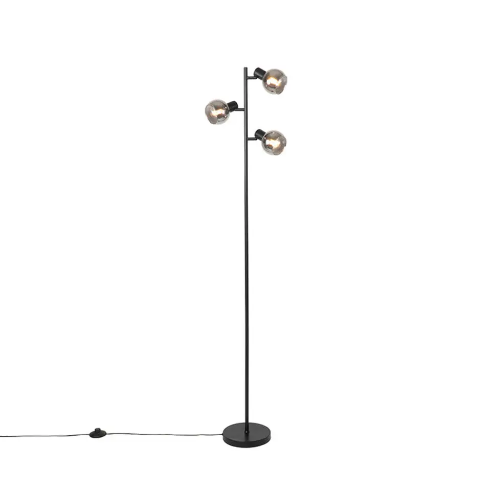 Qazqa vloerlampen vidro zwart e14