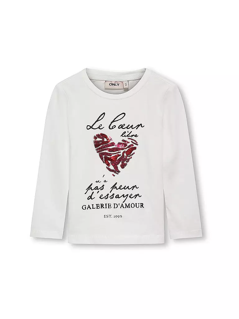 ONLY Mädchen Langarmshirt KMGKITA weiss