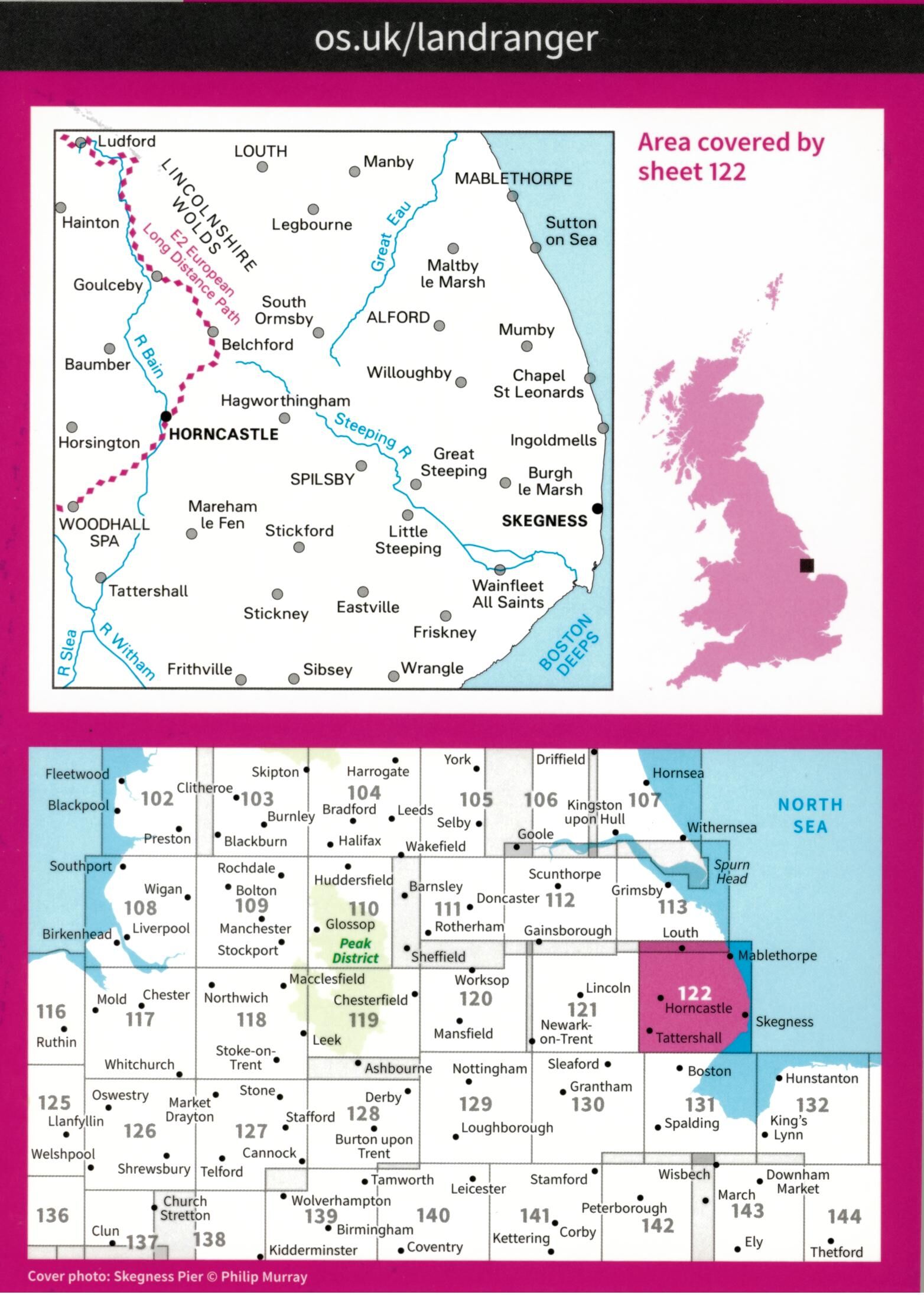 ORDNANCE SURVEY - 122 GB SKEGNESS HORNCASTLE 1 50 000