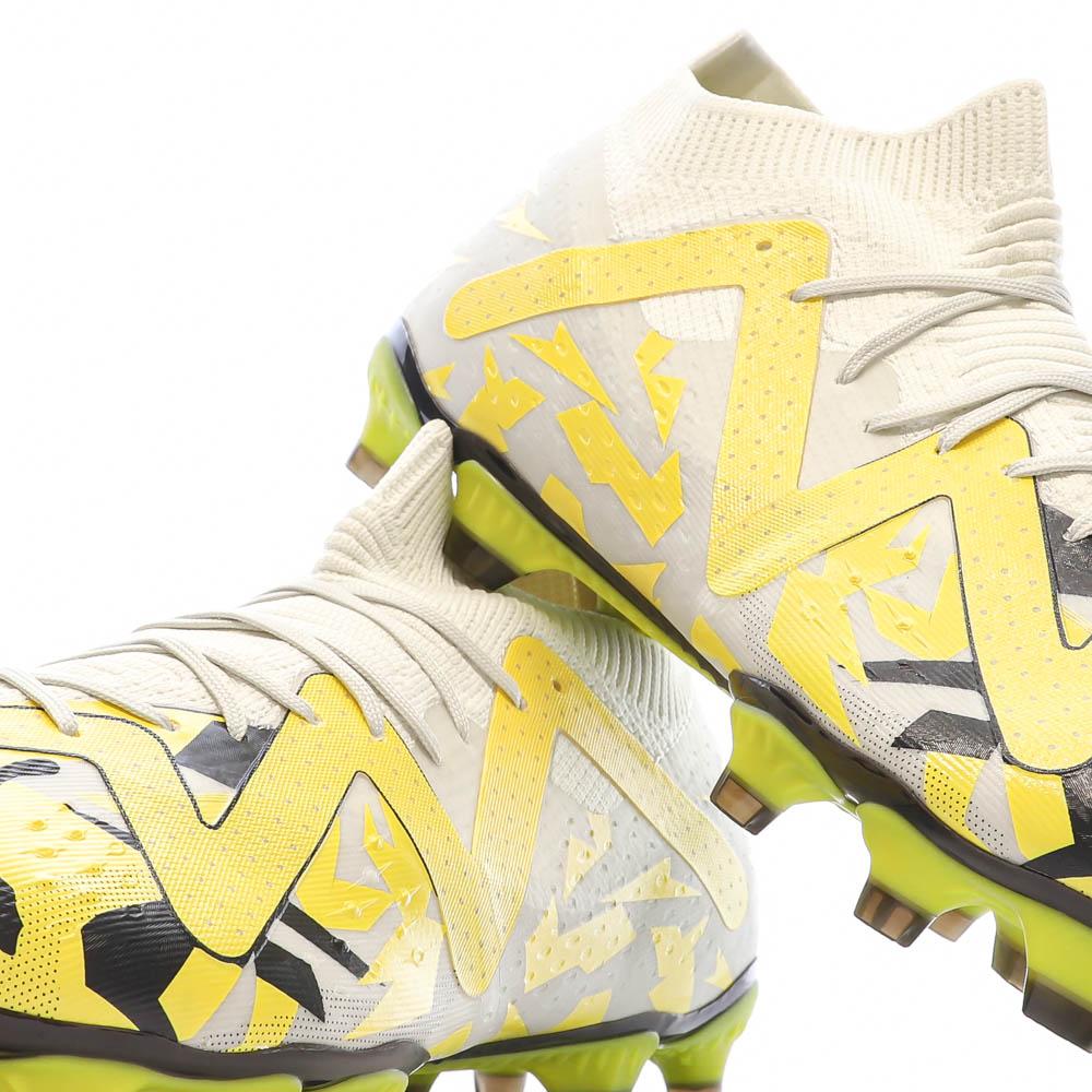 Puma Chaussures de Foot Gris/Jaune Homme Puma Future Match FG/AG