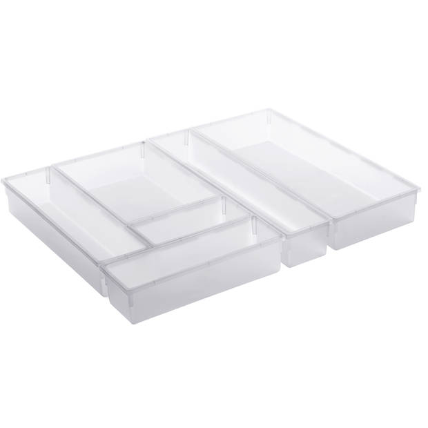 Rotho Basic organizer voor lade inrichting - 15 x 8 cm - transparant