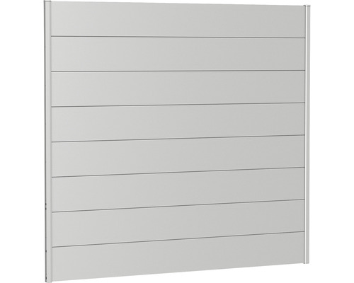 Schuttingelement aluminium biohort 200 x 180 cm zilver metallic