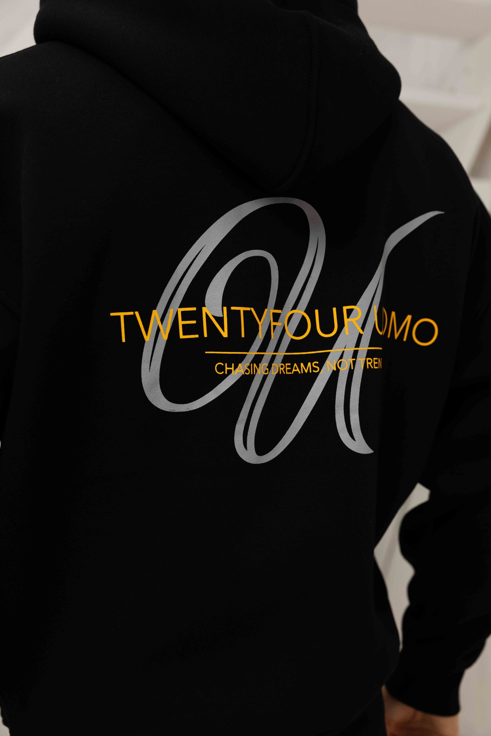 24 Uomo Initial Zip Hoodie Heren Black