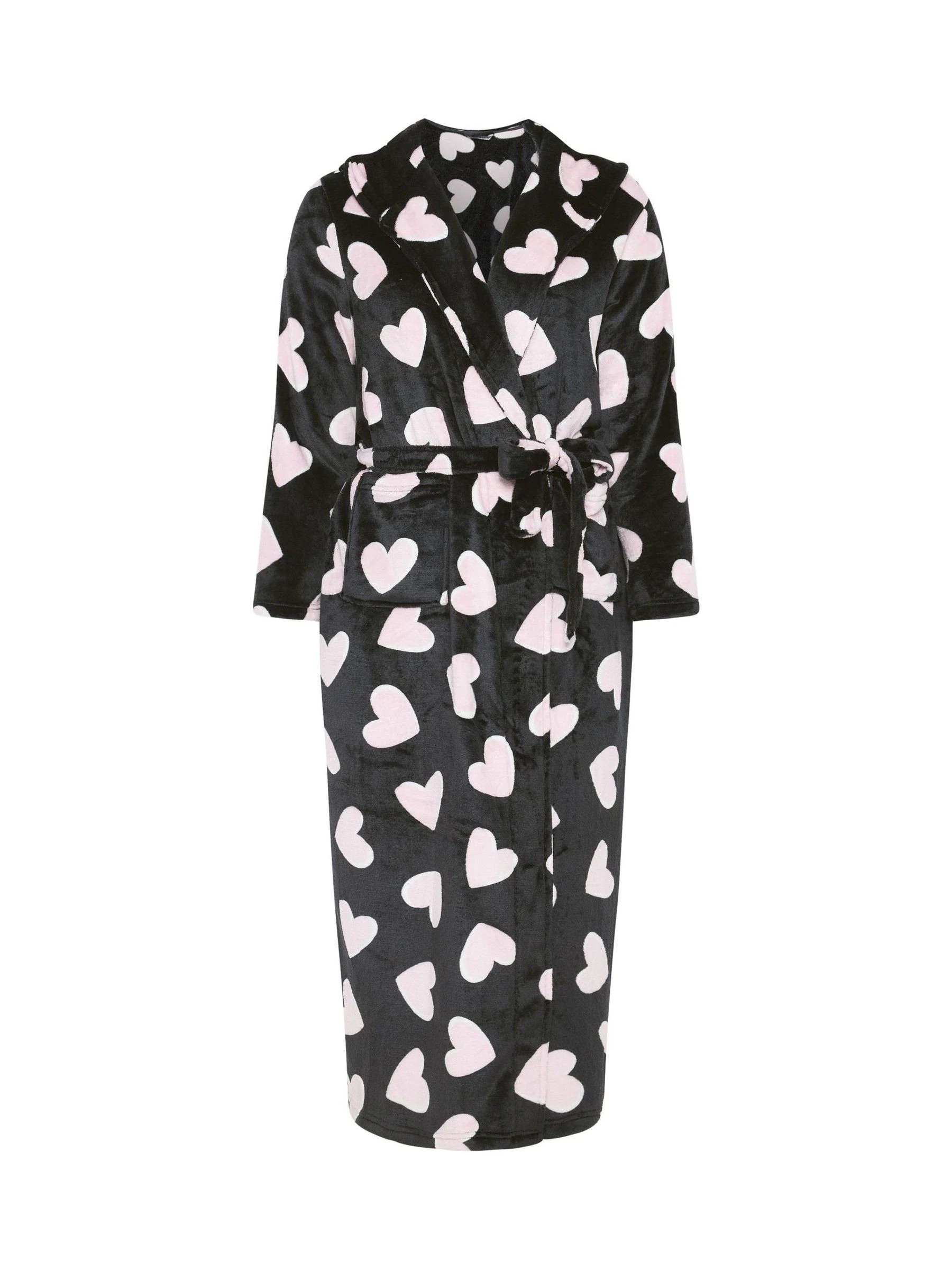 Yours Curve maxi badjas met capuchon