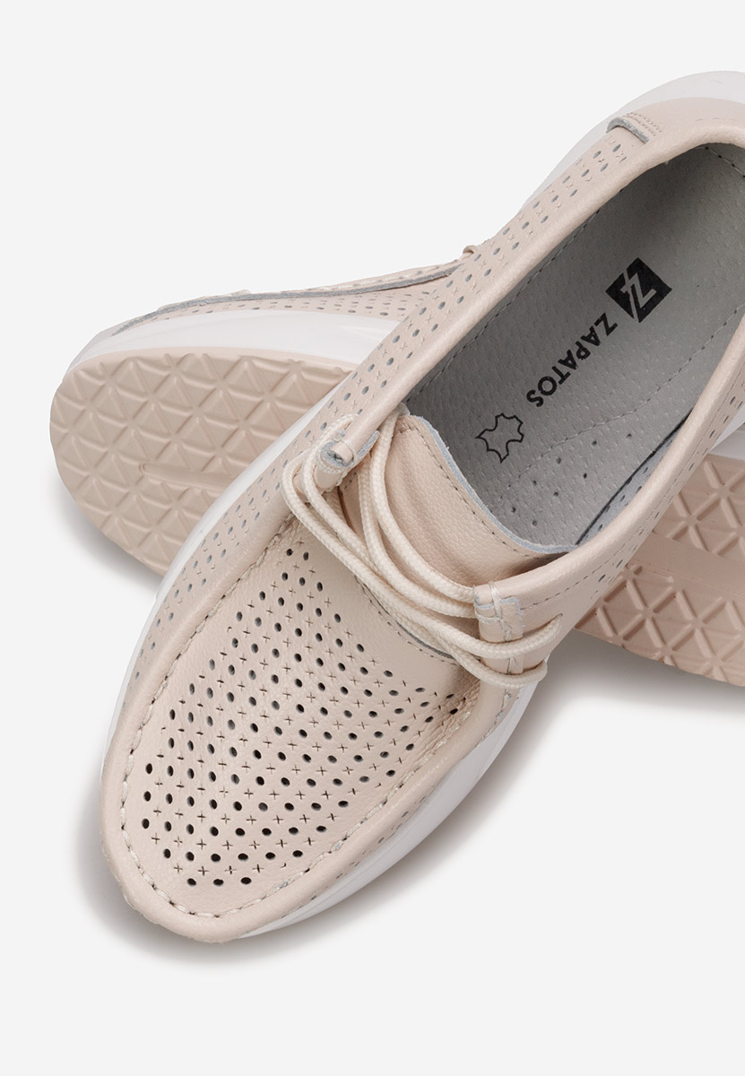 Mocassins femme en cuir beige Melodisa