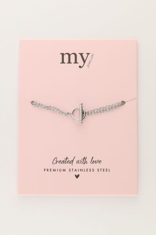 Minimalistische armband met 4 kettinkjes en slotje
