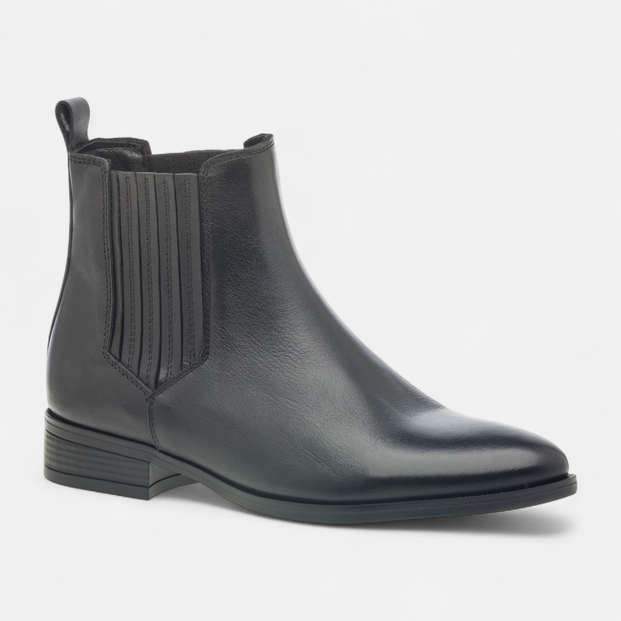 Boots chelsea Femme en cuir noir