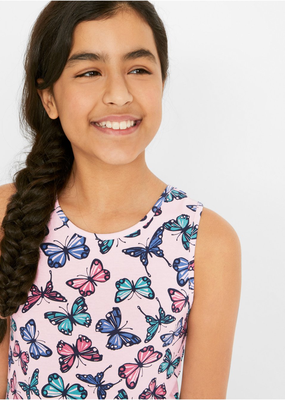 Robe fille en jersey à imprimé papillon