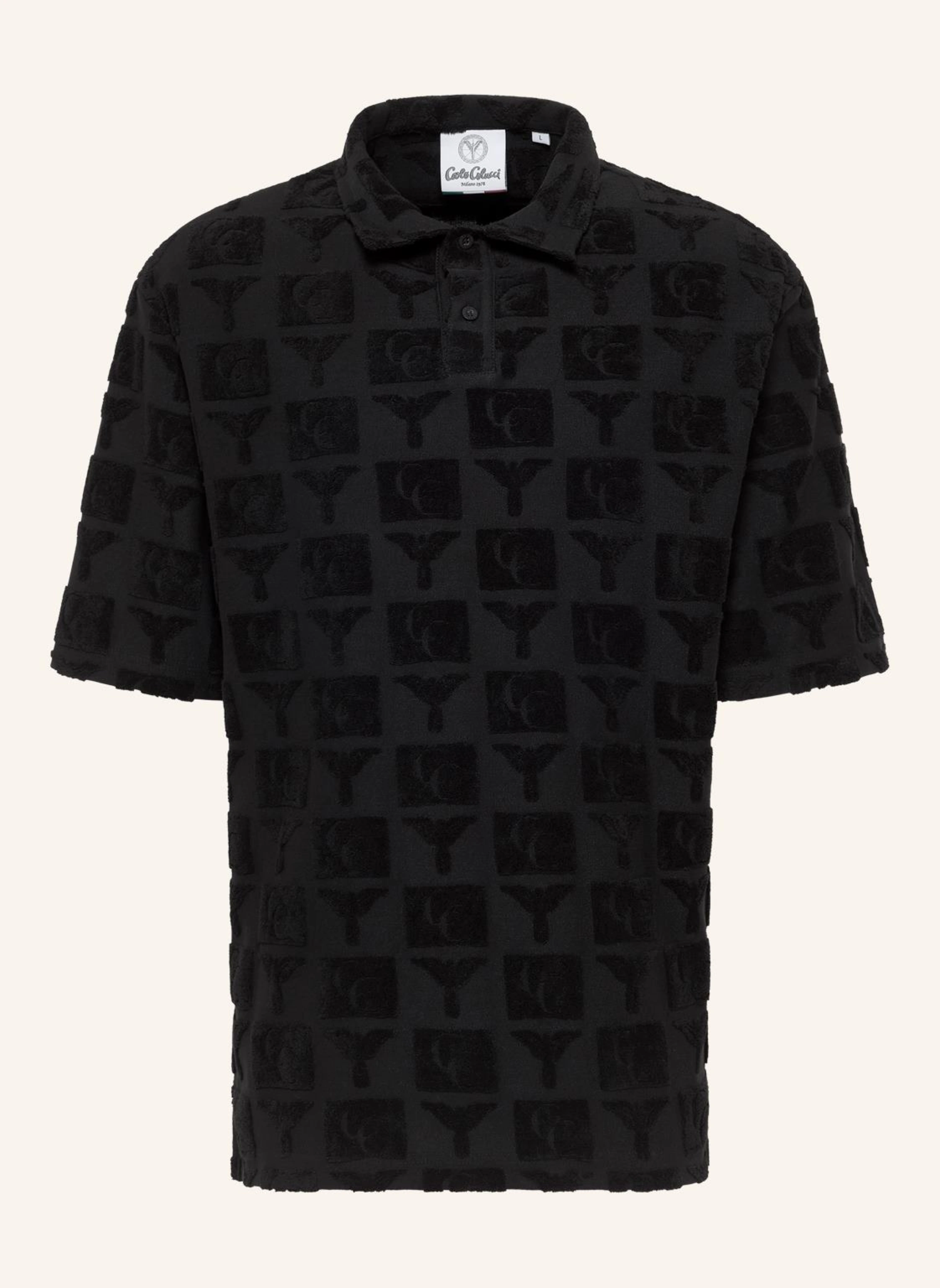 CARLO COLUCCI Oversize Poloshirt mit Frotteeinsätzen ECHNER
