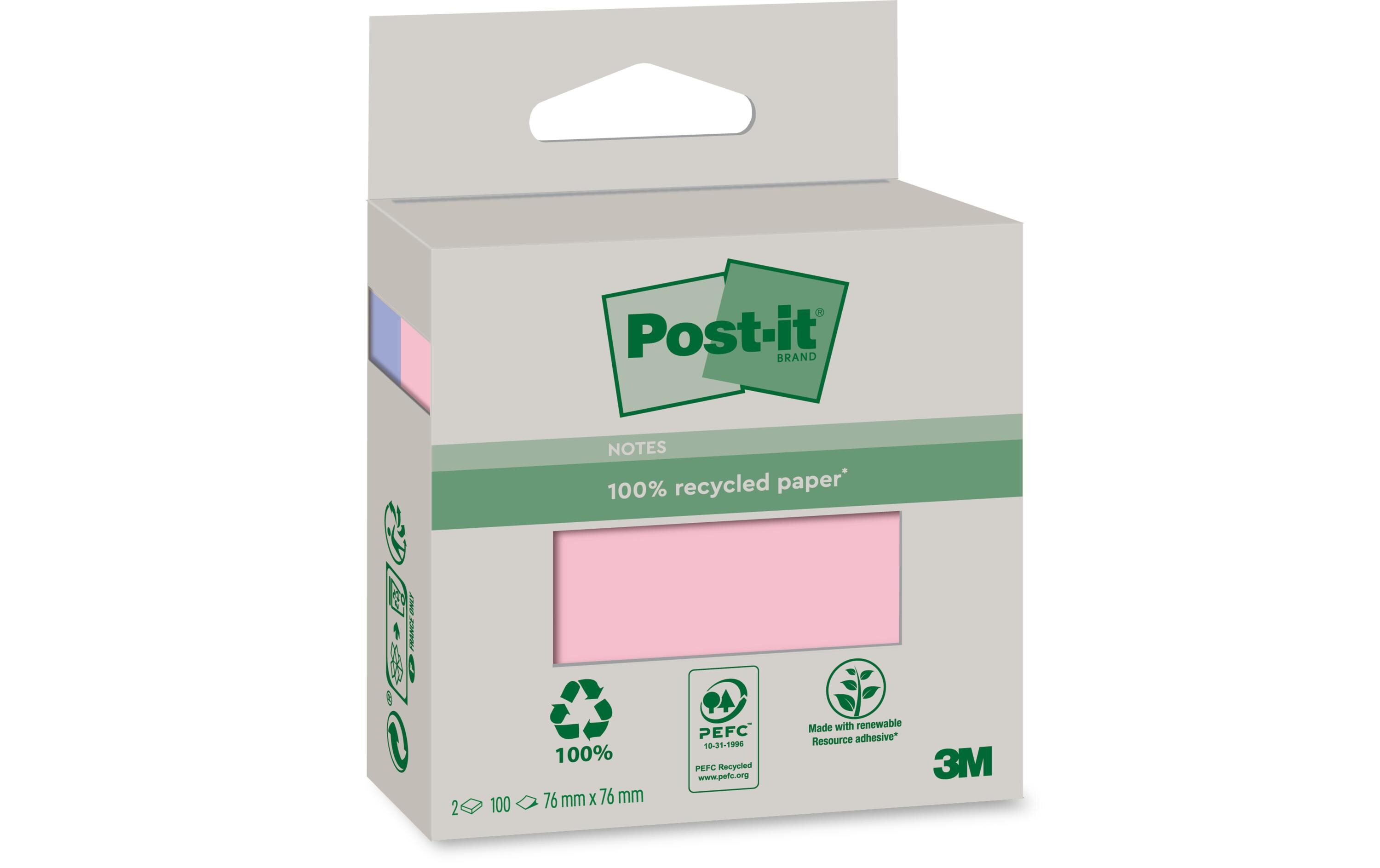Notizzettel Recycling Notes 7.6 x 7.6 cm, PinkHaftnotizen zum Organisieren und priorisieren