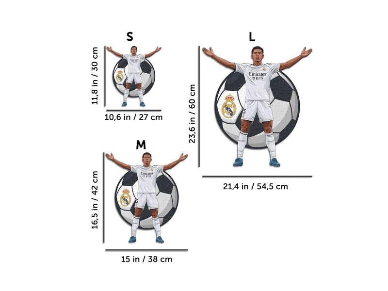 Iconic Puzzle Jude Bellingham – Real Madrid Lizenziertes Holzpuzzle, Grösse M