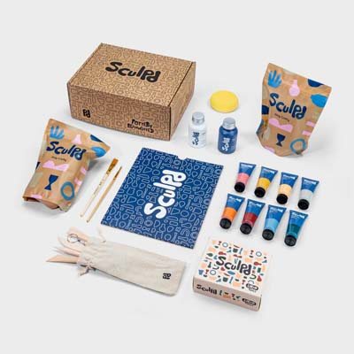 Sculpd Home Pottery Kit + Earth Tones Paint Set
